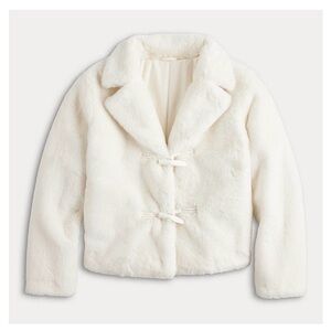 LC Lauren Conrad  Faux Fur Coat  - White